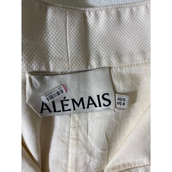 Alemais Off White Paisley Embroidered Cotton Button Up Maxi Skirt Sz 4 - Picture 3 of 11